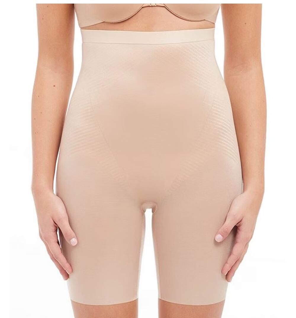 Spanx Women's SPANXshape Invisible High-Waisted Mid-Thigh Short Nude Beige XL